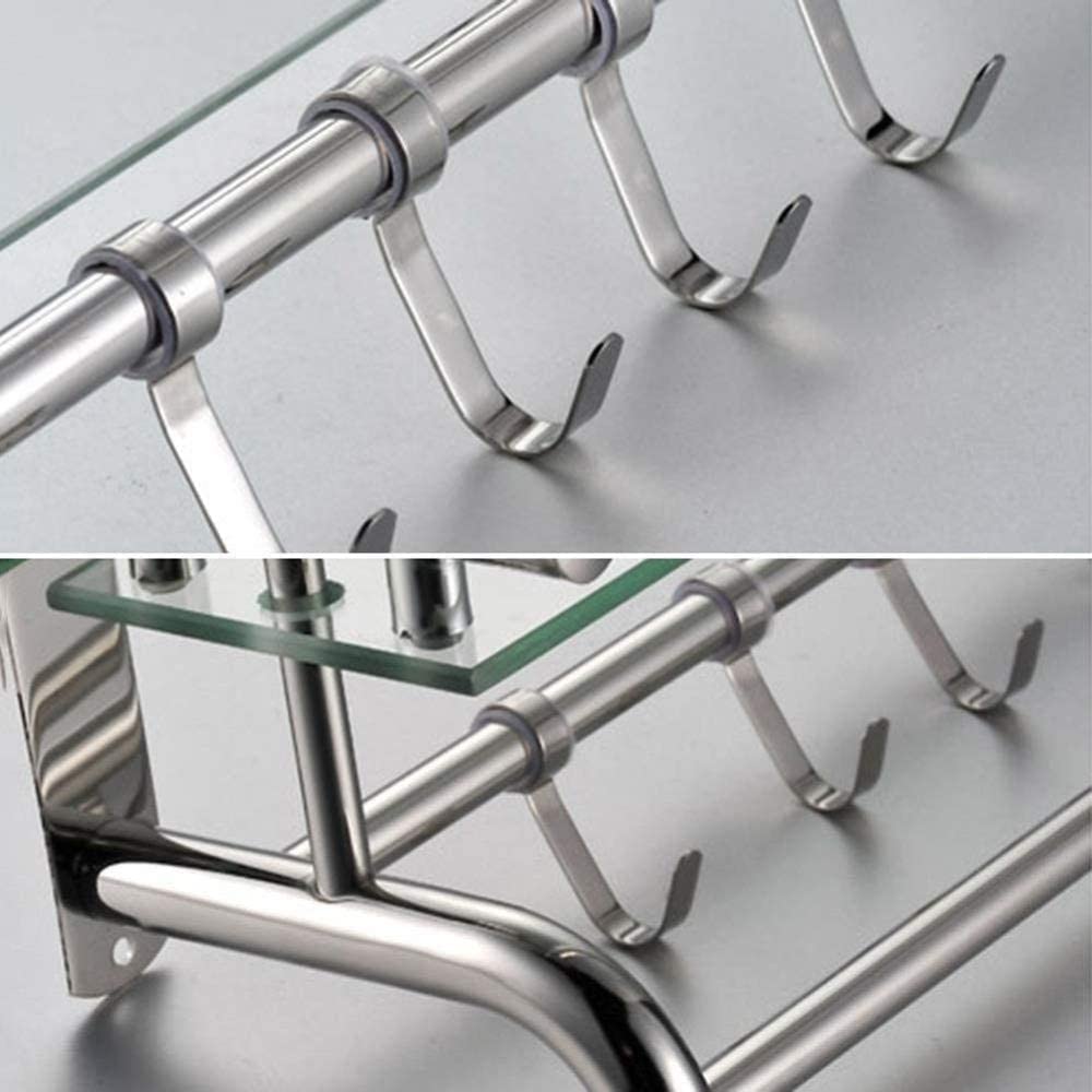 LYGXWJFC Toallero montado en la Pared, toallero de baño de Acero Inoxidable, toallero Individual para baño o Cocina, toallero montado en la Pared