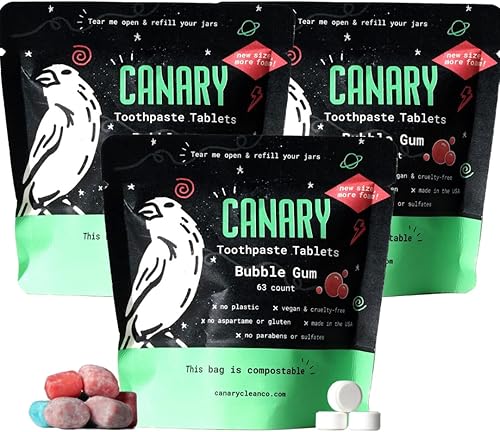 Miniatura 12 de Canary Nano Hydroxyapatite - Tabletas de pasta de dientes Wintergreen - Remineralizantes, sin flúor, pestañas totalmente naturales con xilitol