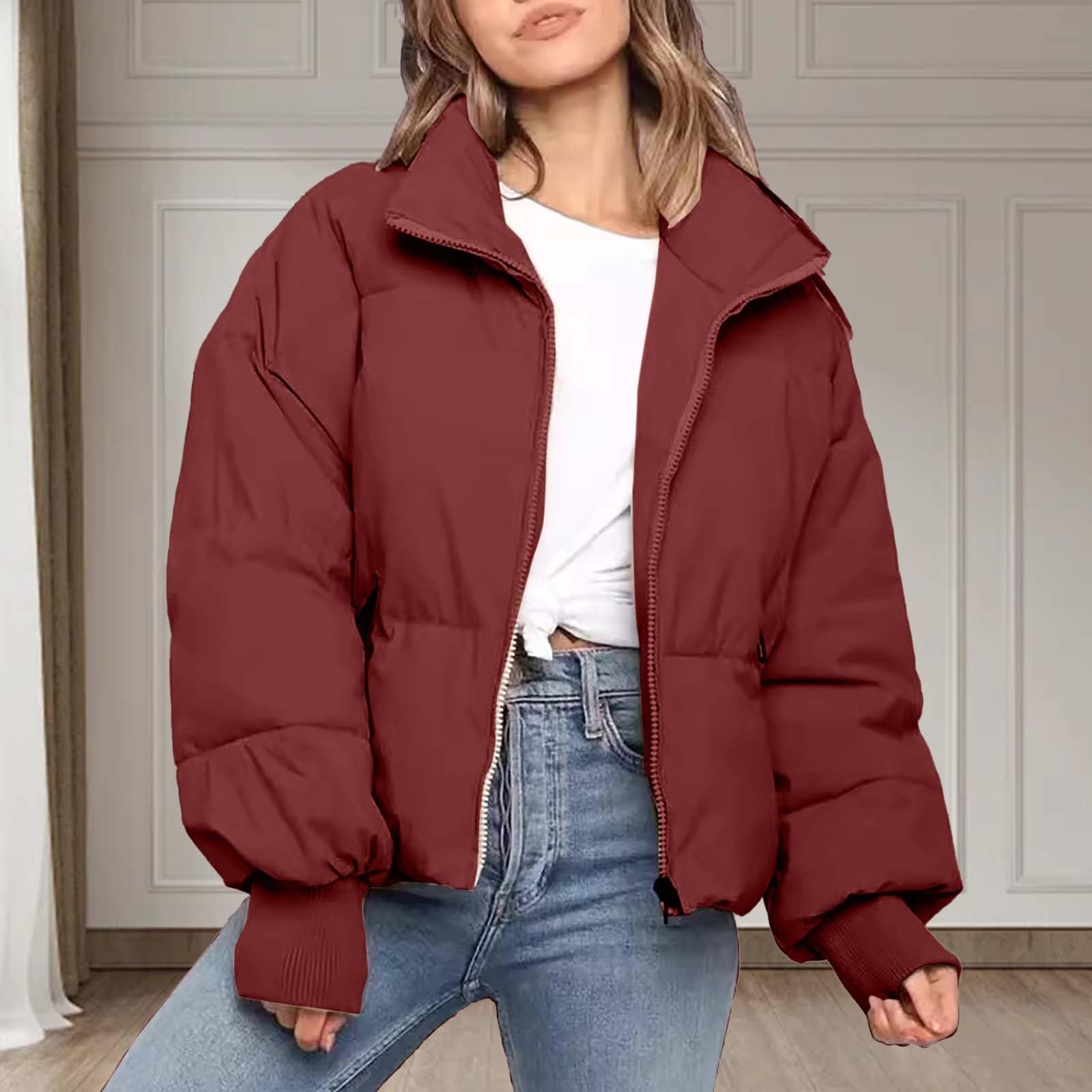Steppjacke Winterjacke Mädchen 140 Damen Jacken 164 Daunenjacke Leicht Winterjacken Kurz Teenager Damenjacken Autumn Jacket Women ，XS-L