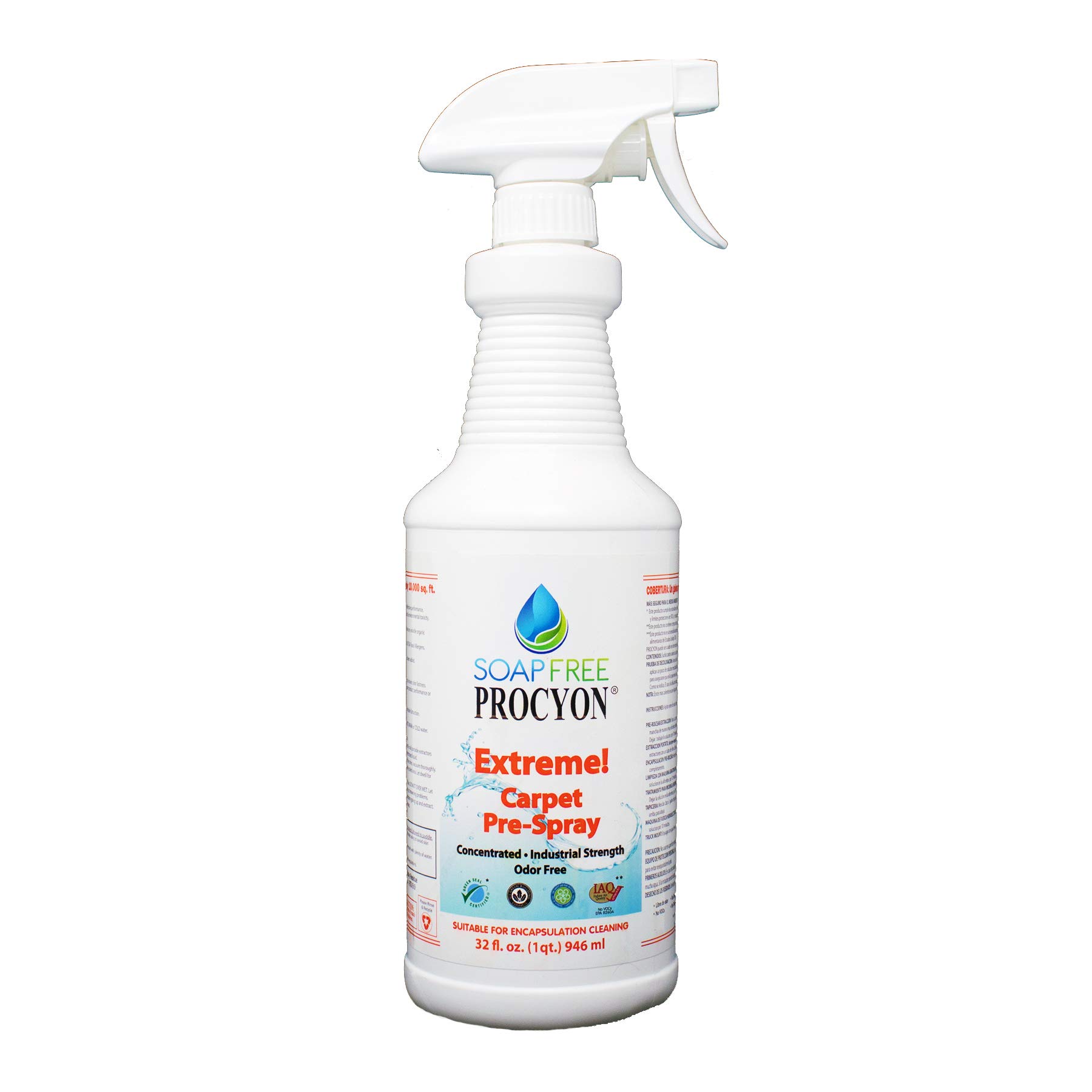 Soap Free Procyon 12 Each- 1 Case- 32 oz. Bottles Extreme! Pre-Sray Carpet Cleaner Concentrate. Use for Encapsulation Cleaning and Much More