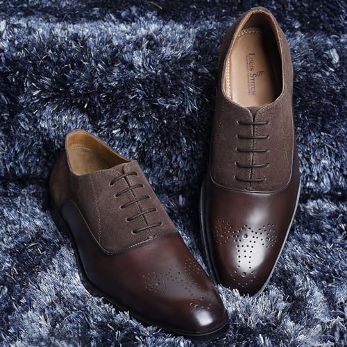 Image of LOUIS STITCH Men's Formal Shoes | Handcrafted European Leather Brogues | Lace-Up Style for Business, Formal (LSEUBGSU)