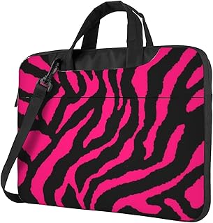 Bolso bandolera para portátil con estampado de cebra, tigre y leopardo, color rojo