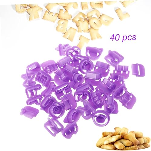 Miniatura 2 de EXCEART 80 piezas de moldes de galletas de fondant para tartas de fondant, alfabeto, color morado