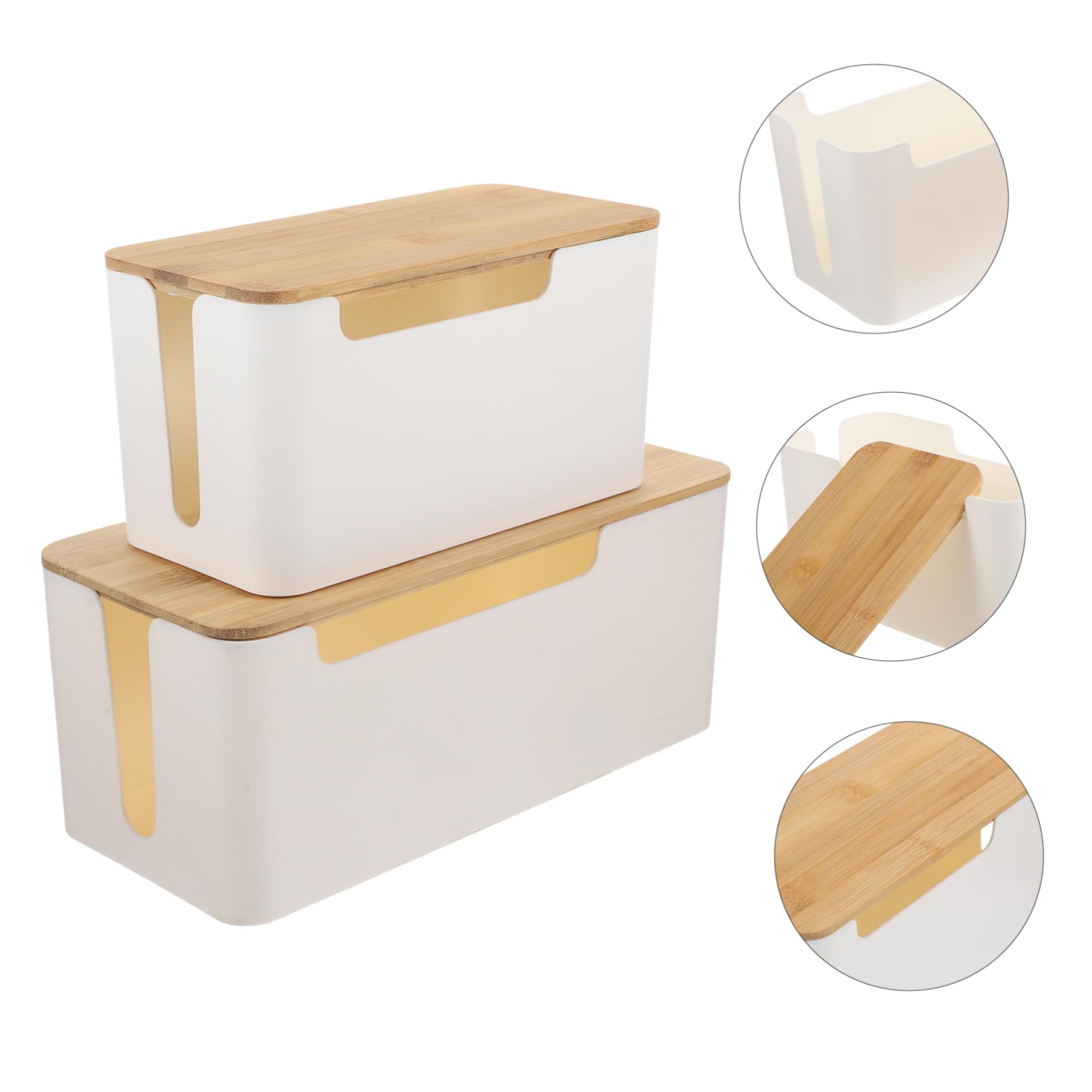 Homoyoyo 2stücke Kabelmanagementbox Kabelorganisator für Schreibtisch Organizer für Kabel Datenkabelbox Steckdosenleisten-Organizer Netzkabel-Organizer Kabelaufbewahrungsbox Platzsparend
