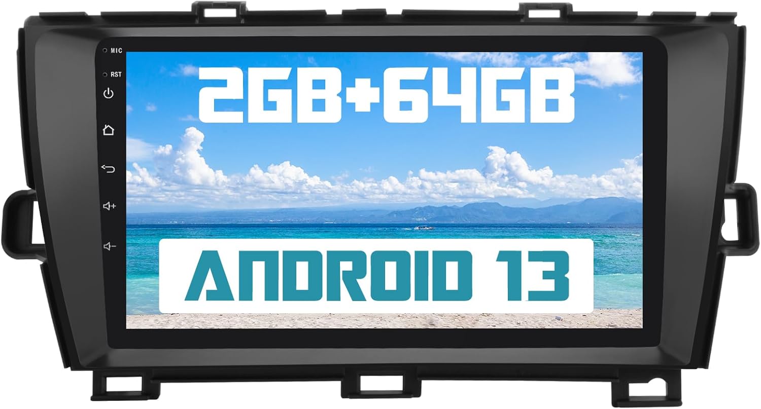 2+64GB Car Radio Stereo for Toyota Prius 2010-2015 9Inch Android Head Unit Touchscreen with CarPlay Android Auto Bluetooth GPS Navigation with RearCamera