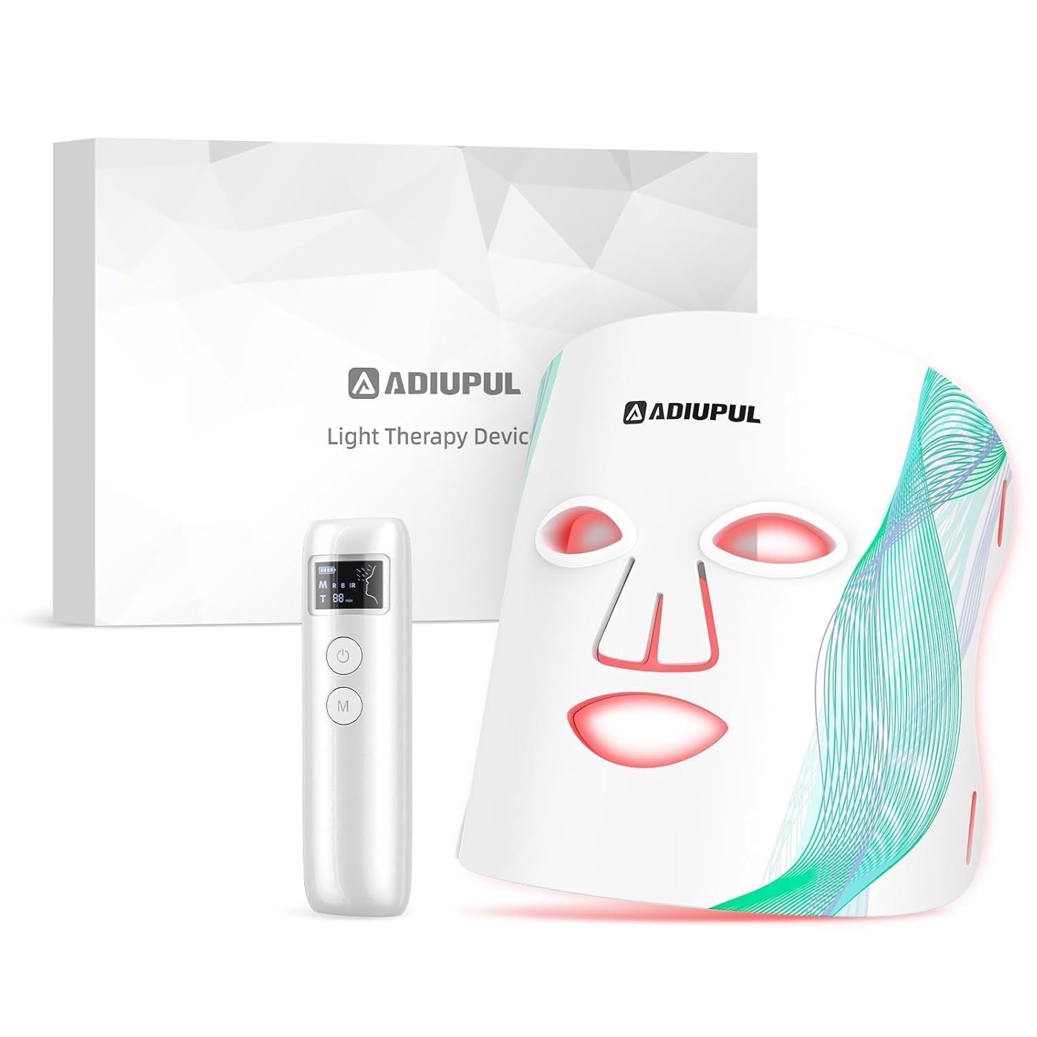 Red Light Therapy Mask for Face, 432 LEDs Face Light Therapy,USB C Rechargeable,Infrared Mask Facial Device for Home Working Travel Skincare Gifts for Women Men Her