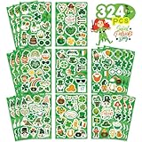 324PCS St. Patrick's Day Stickers - Shamrock Stickers for Kids Leprechaun Clover Hat Irish Day Themed Party Holiday Stickers St Patricks Day Gifts St Patricks Day Party Favors Accessories Decorations