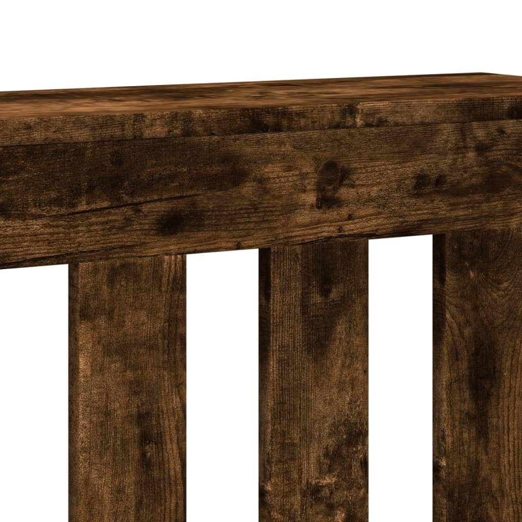 Mangloder - Copertura per termosifoni, in legno di rovere affumicato, 175 x 20 x 82 cm, accessorio per termosifoni con valvola termostatica, regolatore, supporto e fissaggio, moderna copertura per