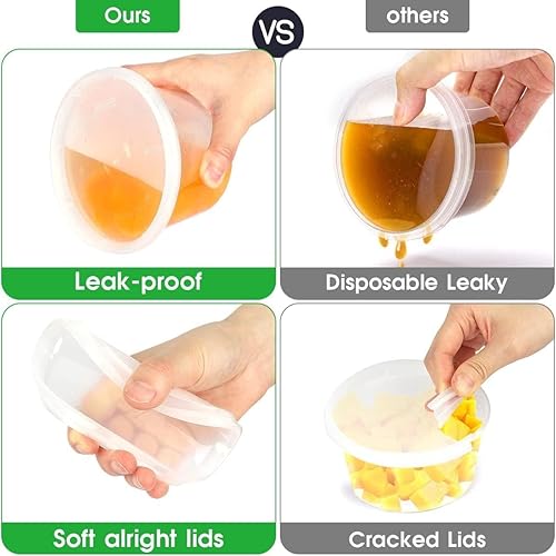 Miniatura 5 de 30 juegos, 8 onzas Contenedores de delicatessen con tapas, recipientes de almacenamiento de alimentos para preparación de comidas con tapas