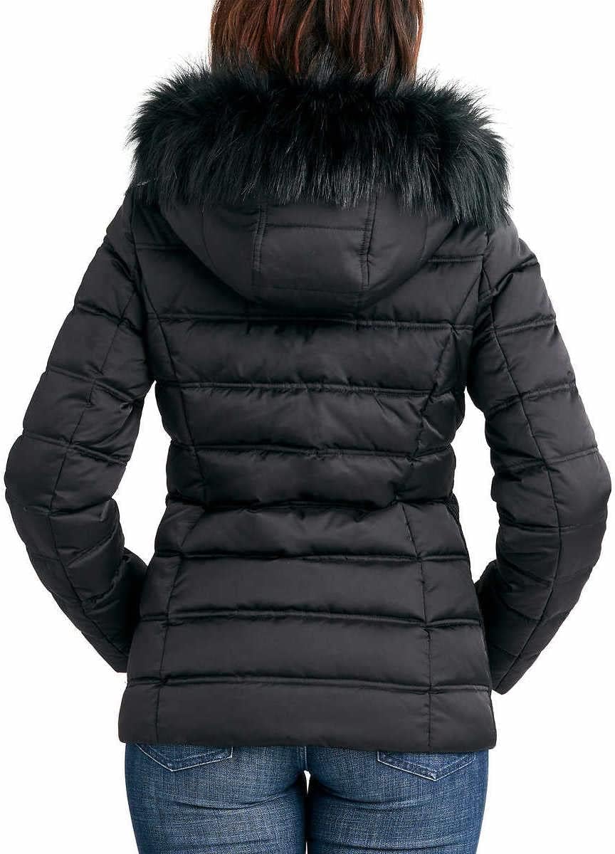 Nautica Womens Faux Fur Trim Hooded Midweight Puffer Jacket - Image 4