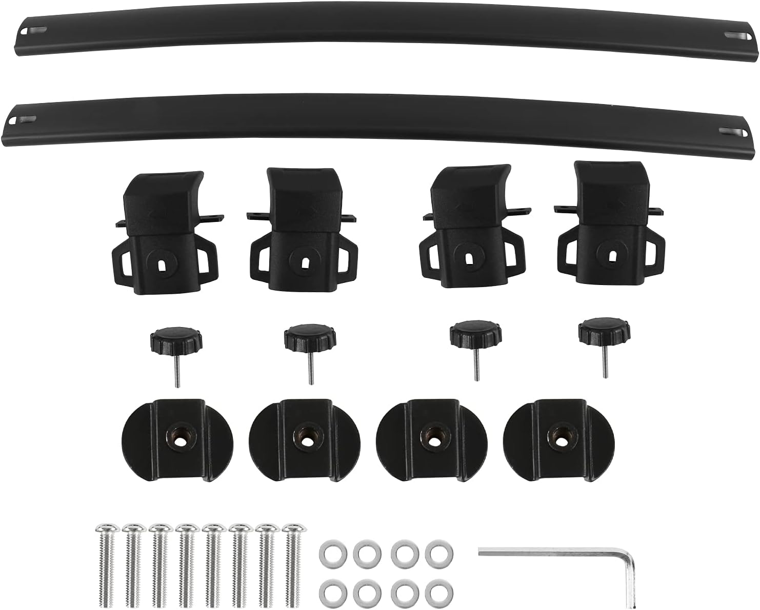 Spec-D Tuning Aluminum Adjustable Black Cargo Rail Cross Bar Roof Rack Compatible with Jeep Compass 2017-2018