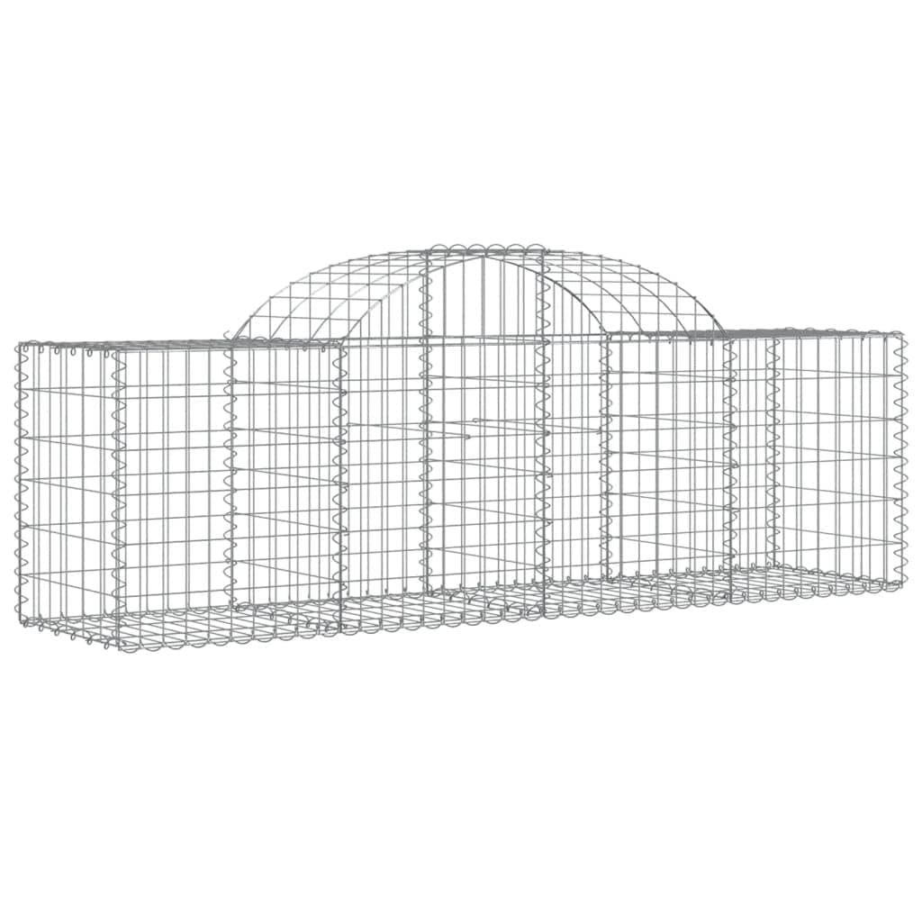 Panier à gabion arqué en fer galvanisé 200x50x60 cm pour clôture de jardin