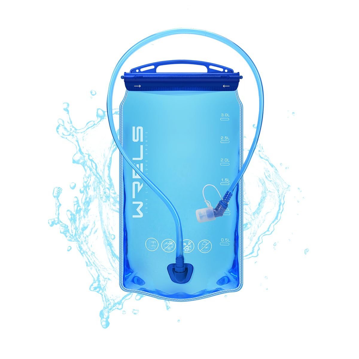 WRELS Hydration Bladder,Water Bladder for Hydration Pack,BPA-Free Leakproof Water Reservoir for Hiking Running Camping Cycling,2L — image 1