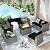 Aoxun 9 Piece Patio Furniture Set with 44” Fire Pit Table, Wicker Outdoor Furniture Set with Storage Box, Patio Sectional Set with Cushions and Waterproof Cover (Grey & Black)