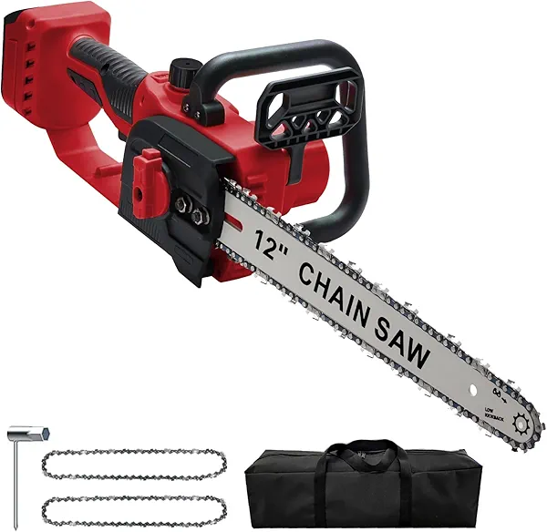 Chainsaw for Milwauke M18 18V Battery, Cordless Chainsaw with 12-Inch Chain and Bar for Wood Cutting, Tree Trimming (only tool)