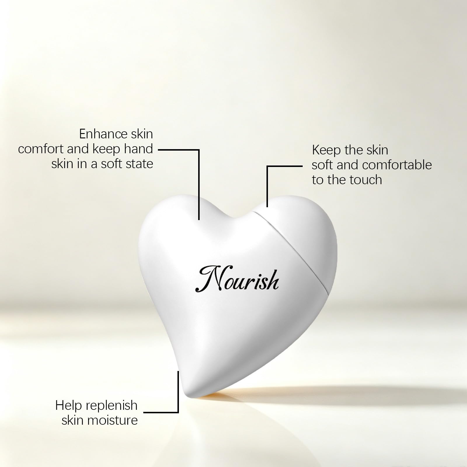 Crema de manos nutritiva con forma de corazón, 50 ml, cuidado hidratante para manos suaves | Crema de manos en embalaje de corazón de moda, fórmula nutritiva e hidratante para suavizar las manos secas a diario