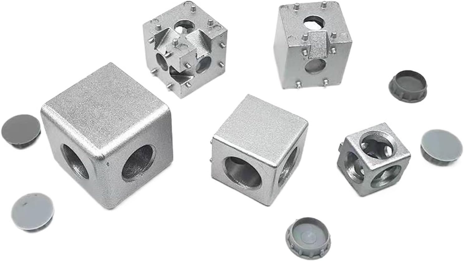 OSNEEOIY 8PCS European Profile Fittings Two-Way Three-Way Connector 3030/4040 Profile Right-Angle Assembly Right-Angle Pieces Cheerfully (Color : 3 Pass)