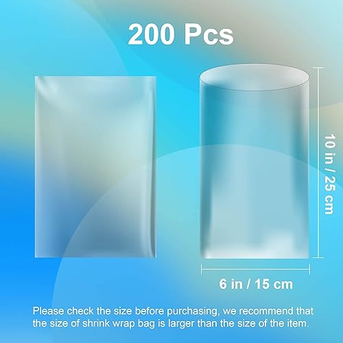 Miniatura 29 de 500 bolsas retráctiles de PVC transparente de 4 x 6 pulgadas con mangas y bandas termorretráctiles, embalaje impermeable para jabón, bombas de baño