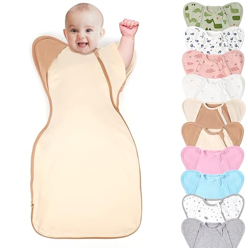Manta de 3 vías para envolver con brazos hacia arriba, fácil de cambiar pañales para bebés, niños y niñas, recién nacidos, transición a calma sin