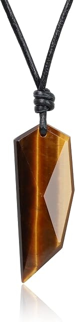COAI Leather Cord Wolf Tooth Stone Pendant Necklace