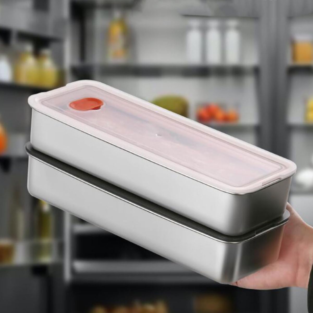 Ciieeo 5 Recipientes Grandes Para Guardar Tocino En El Frigorífico Tapa De Plástico Herméticos Para Guardar Queso Y Organizador De Nevera.