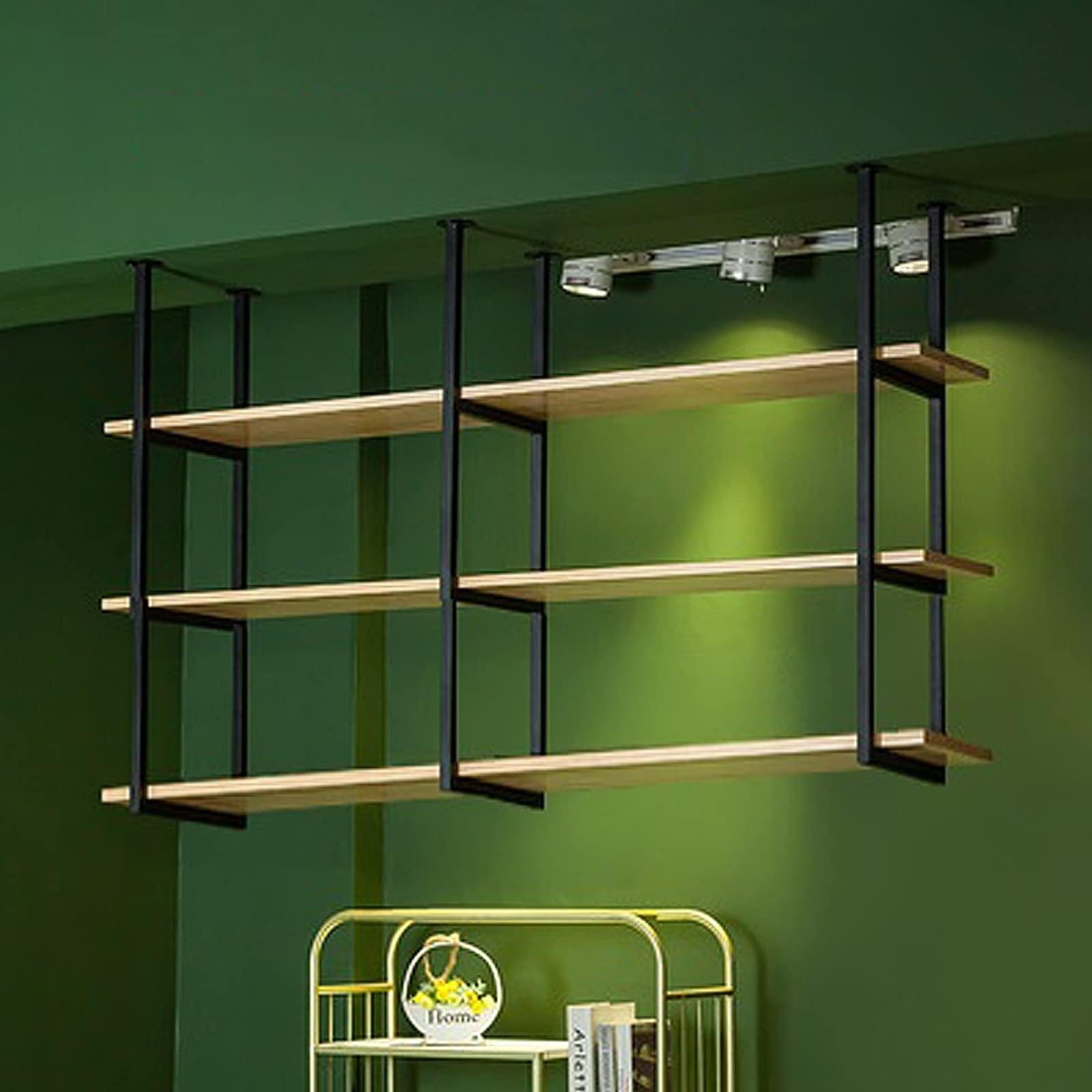 Scaffali Sospesi A 3 Strati - Scaffale Decorativo Per Portabottiglie A Soffitto - Scaffale Sospeso In Legno Massello In Ferro Retrò, Scaffale Per La Decorazione Della Casa ( Size : 100*30*120cm )