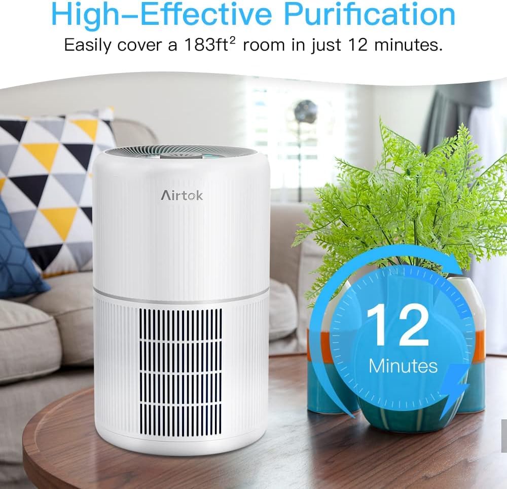 AIRTOK Purificatore Aria, con Funzione Aromaterapia H13 Filtro HEPA Elimina il 99 — immagine 3 di 11