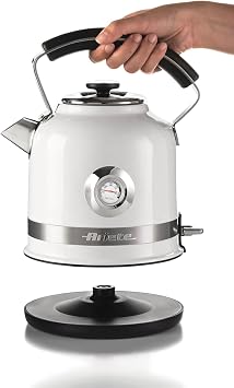 Ariete Moderna Su Isıtıcı Beyaz 2854/01 - Modern Kettle 1,7 Litre, 2000 Watt, Paslanmaz Çelik Gövde, Su Sıcaklığını Gösteren Termometre, 360° Kablosuz Taban