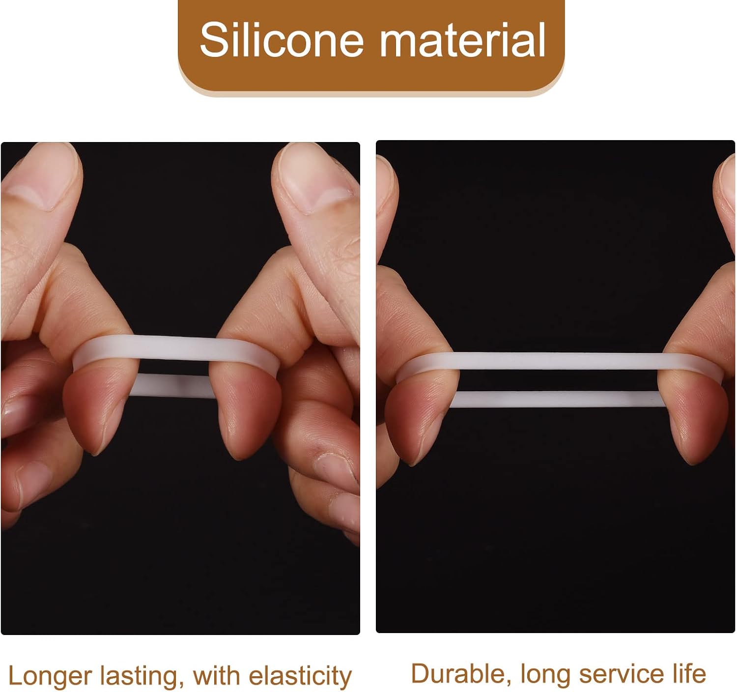 MECCANIXITY Silicone Rubber Bands Rings 100Pcs Non-slip 20mm Dia 0.7mm Thick 5mm Width for Wire Cord Cable Wrapping, Bundle