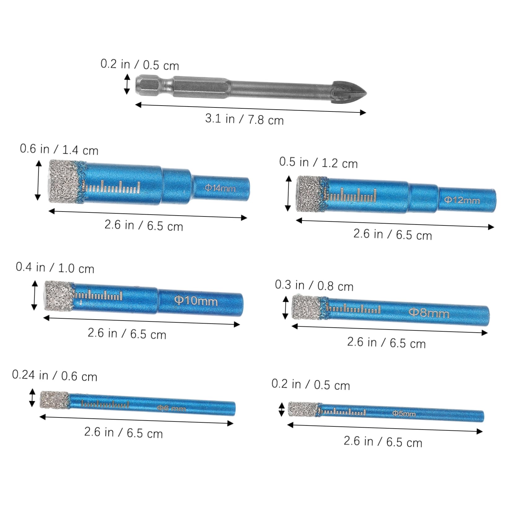 NUOBESTY 2 Set Di Utensili Per La Foratura Di Piastrelle Punte Da Trapano Kit Di Perforazione Per Piastrelle Punte Per La Foratura Di In Porcellana Utensili Per La Foratura