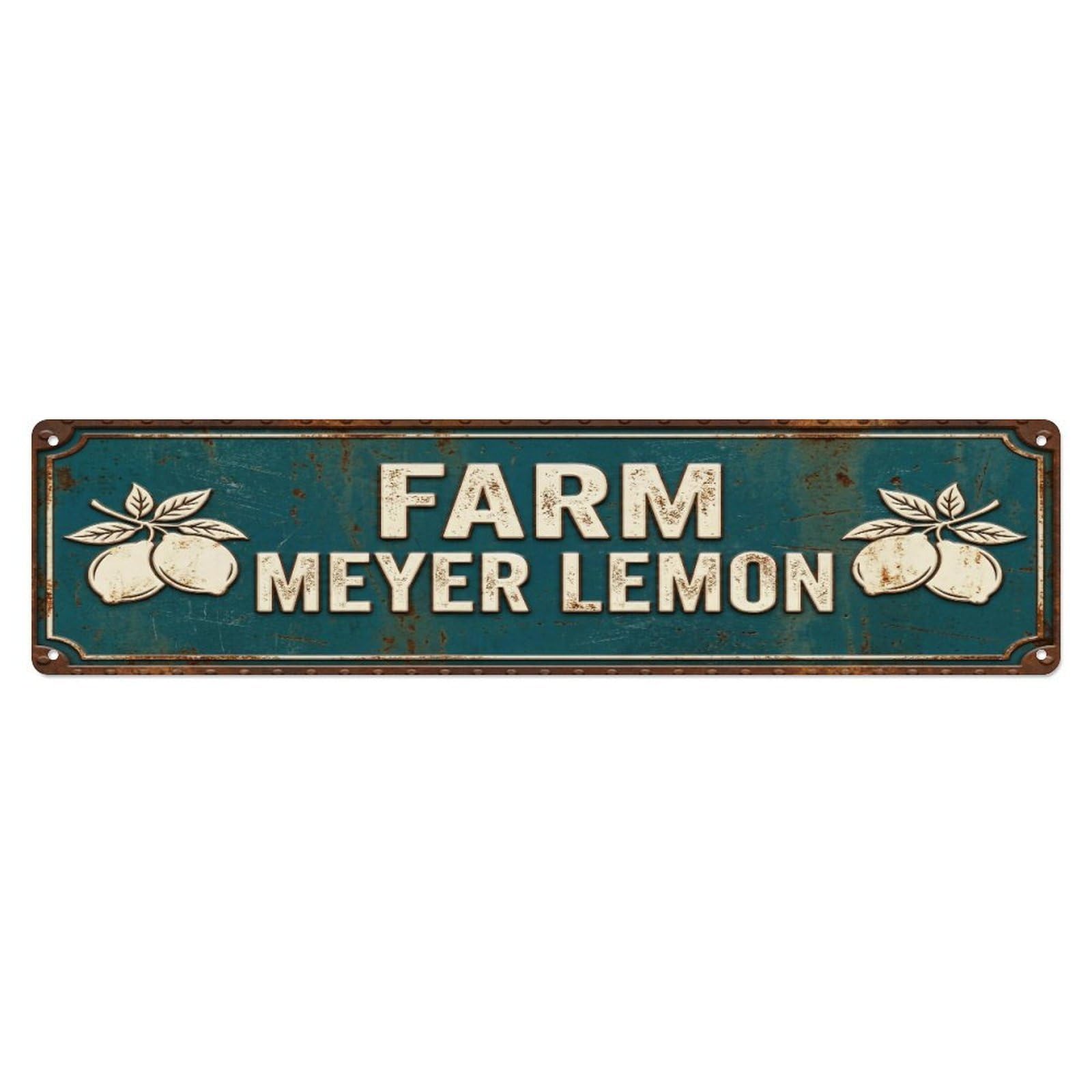 Metal Tin Sign FARM MEYER LEMON Vintage Citrus Rustic Farmhouse