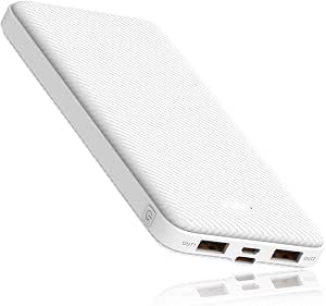 Power Bank Gemoly 10000mAh Sottile | 2 Porte USB 2.4A | Carica IPhone IPad Android | Batteria Esterna Portatile | Nero | Garanzia 3 Anni - 2