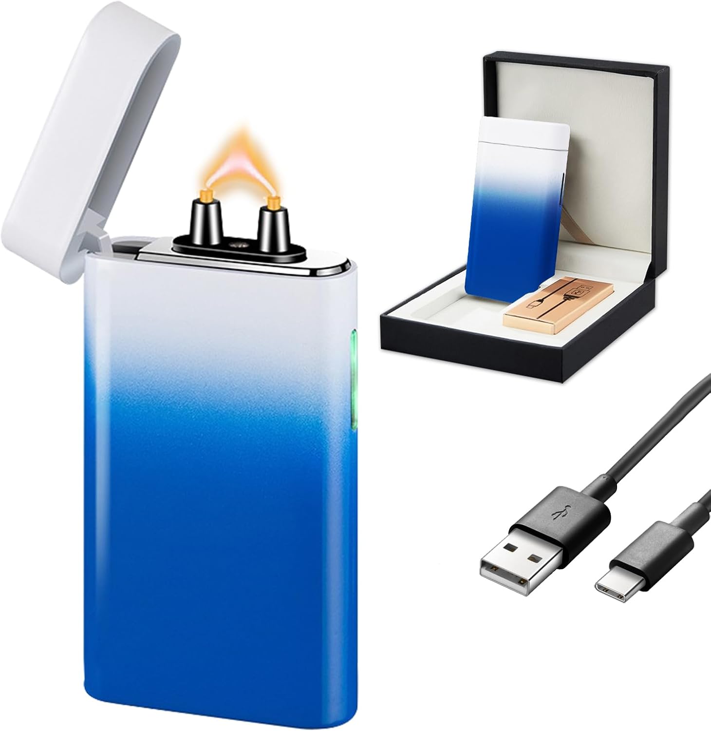 SKRFIRE Plasma Lighter Arc Lighters USB Rechargeable Lighter Windproof Electric Lighters with Multi-Mode Flashlight, Digital Battery Display, Perfect for Camping, BBQ & Outdoor Survival（Color）