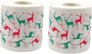 LALAFINA 2 Rolos De Papel Impresso Rolo De Papel Higiênico De Natal Guardanapo De Natal Papel Higiênico De Natal Toalha De Papel A Granel Papel Higiênico Colorido Lenço De Papel Colorido