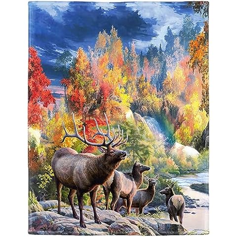 HommomH 60"x80" Forest Creek Fleece Blanket Cover