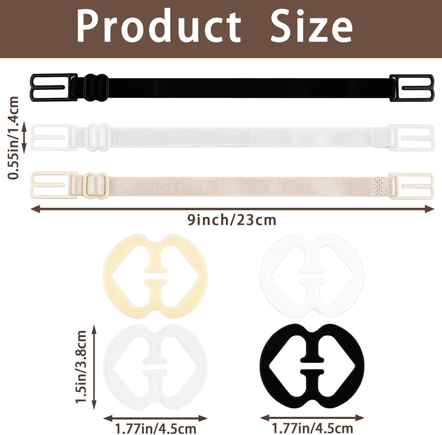 15pcs Bra Strap Clips Elastic Anti-Slip Strap Set Multi-Color Anti-Slip Buckles for Bra Strap Slip Prevention Conceal Straps