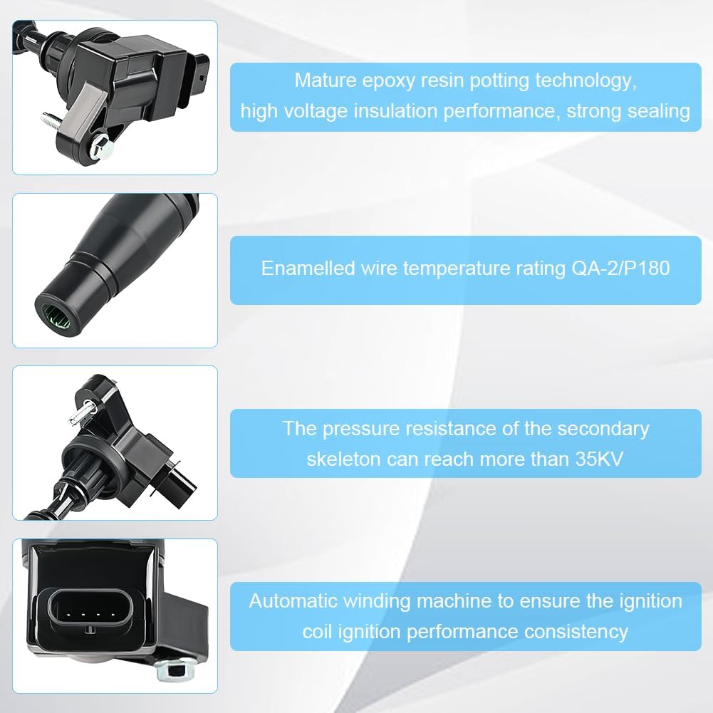 JDMON Ignition Coils Pack with Spark Plug Compatible with GMC Acadia Chevy Camaro Colorado Buick LaCrosse Cadillac ATS CT6 CTS XT5 3.6L UF830 91768 12666339