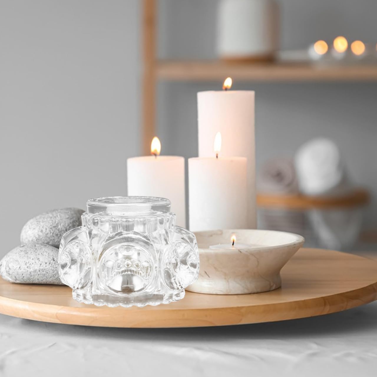 OSALADI Glass Lamp Shade Replacement Clear Table Lamp Shade for Wall Sconces Bathroom Vanity Lights Chandeliers 4.13 X 4.13 X 2.99 in Light Globe Replacement for Home Lighting Decor image 4