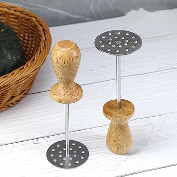 Mini Avocado Masher, Mini Potato Mashers with Wood Handle (Mini Masher C)