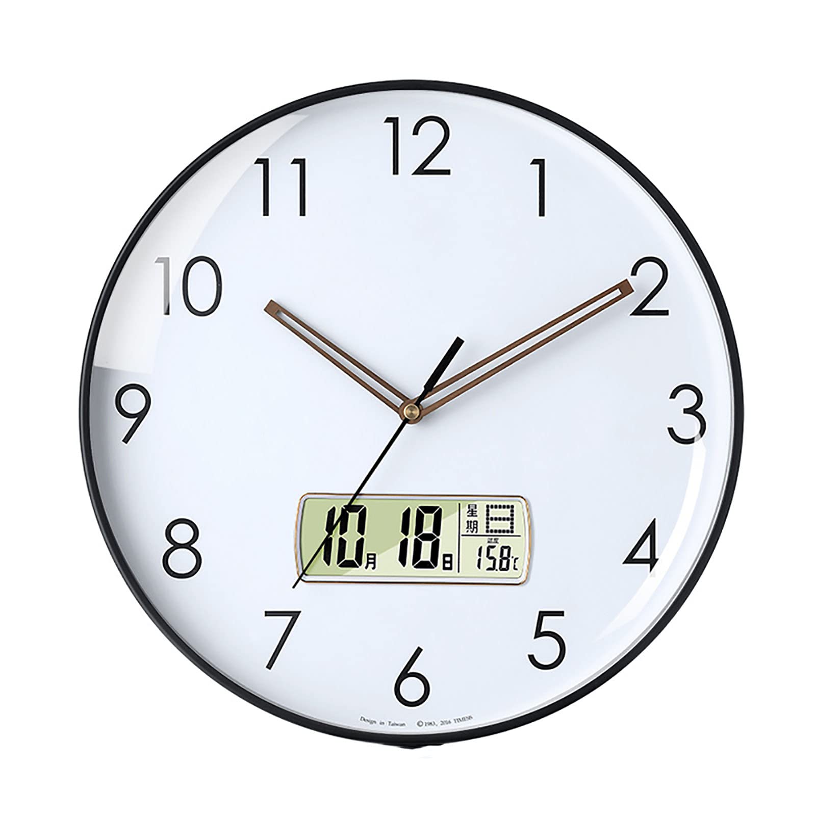 JATIBOSH Wall Clock Silent Non Ticking Quartz Outdoor Clock 14 Inch Round Easy to Read Battery Operated Hunging Clock for Home Office School Decor Clock (Battery Not Included)