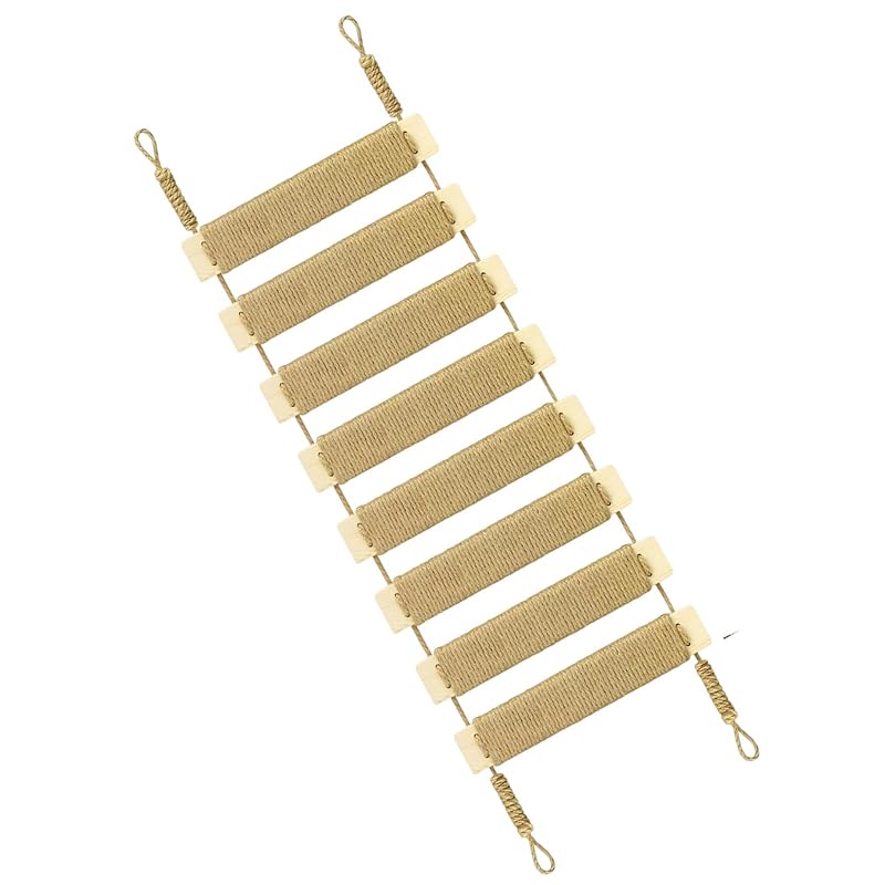 Escada e Ponte para Gatos em Madeira com Corda de Sisal AGRICUE Wood Tone - 20in