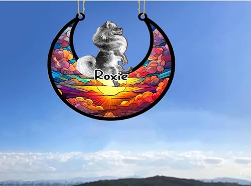 Vista 275 de LOVELYPOD Adorno de Navidad personalizado de perro pastor alemán, atrapasoles conmemorativo, adorno de Navidad de pastor alemán con nombre, pérdida