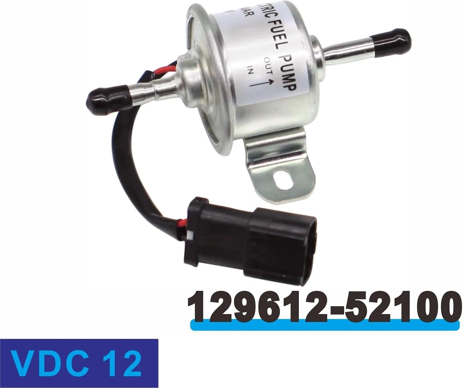 Fuel Pump 129612-52100 7016409 AT318139 for TB230 3TN100L HP-404C-22 Engines 3450(Black plug-12V)