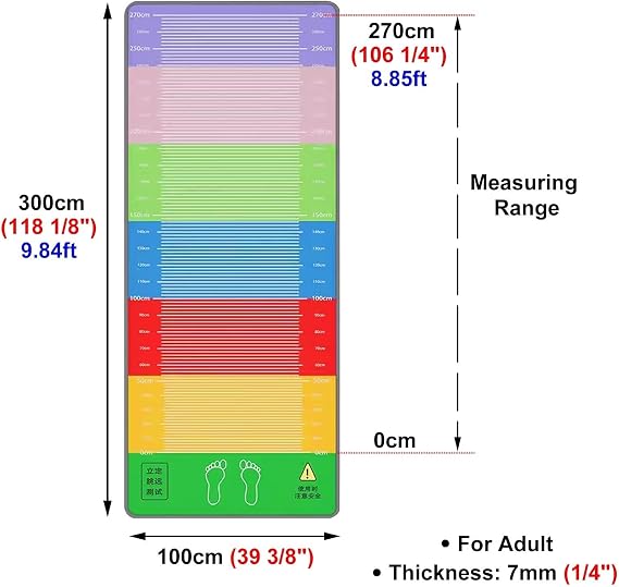 Standing Long Jump Mat, Indoor Shock Absorbing Double Side Anti-Slip Jump Rope Mat Tester for Home Gym Floor