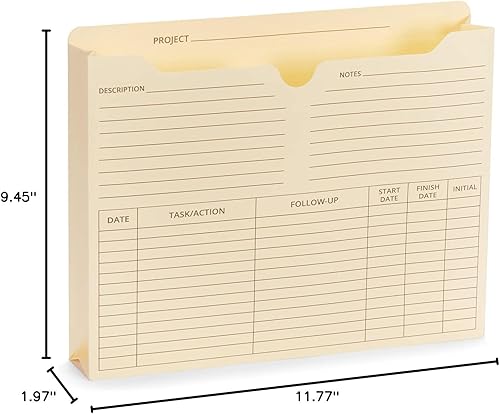 Miniatura 7 de Blue Summit Supplies 50 carpetas de archivos de proyectos, pestaña de corte recto reforzado, bolsillo de expansión de 2 pulgadas, diseño de carpeta