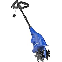 6-Inch, 2.5 Amp Corded Electric Mini Tiller Cultivator for Gardening, Lightweight, 4 Steel Blades