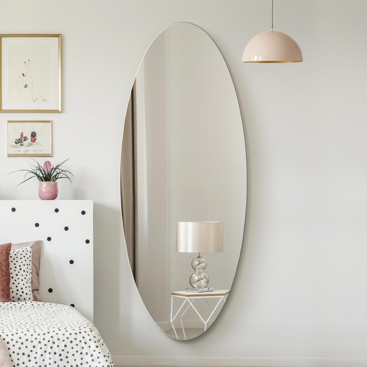 Mirroroutlet Clear The Ovale - Frameless Oval Wall Mirror 71" X 28" (180X70cm)