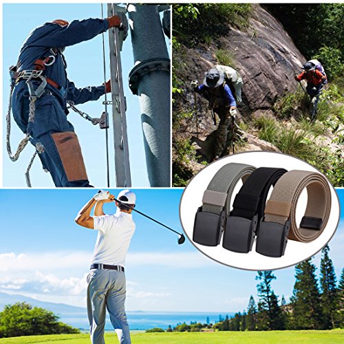 Hoanan 2-Pack Elastic Stretch Belt, Men’s Plus Size No Metal Nylon Tactical Hiking Belt(Black/Brown-Up To 42") #TOP6