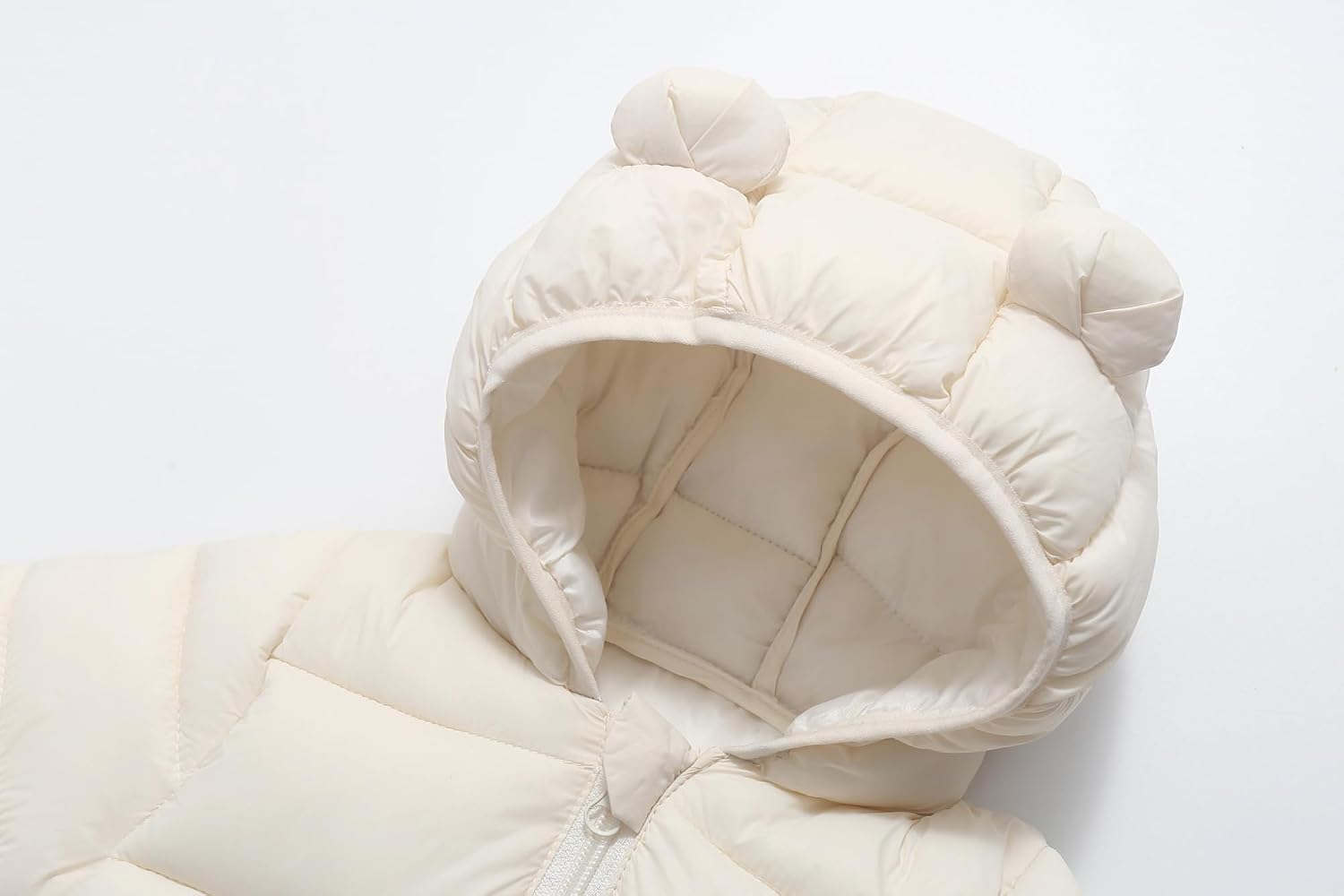 AIWUHE Baby Hooded Down Jacket Boys Girls Light Puffer Winter Coats Toddler Bear Ears Zipper Up Down Coats Outwear 6M-4T
