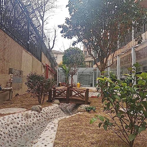 UZAMIRLEX Puente de jardín de Madera, Puente de jardín Exterior de Madera Maciza carbonizada de 1,4 m x 0,6 m con pasamanos y diseño arqueado.